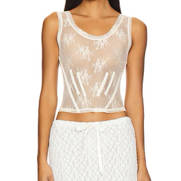 Yuhan Wang Fishbone Lace Top